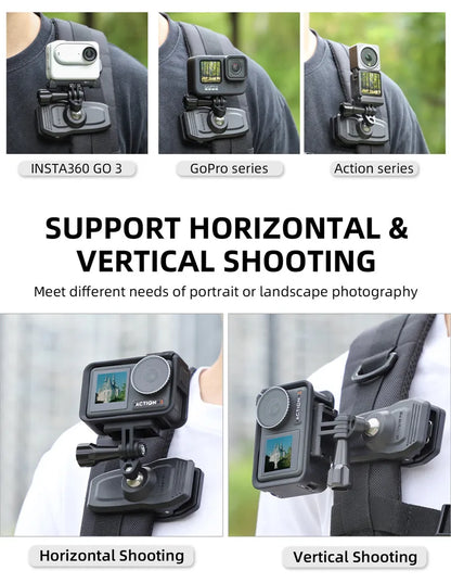 Magnetic 360° Rotary Action Camera Mount Clip – Hat, Belt & Backpack Clamp Holder for DJI Osmo Action 6/5 Pro/4, GoPro 13/12/11/10/9 Accessories