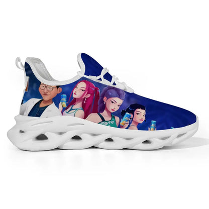 Kids Cartoon Print Parent-Child Sneakers - Lightweight Breathable Lace-Up Casual Shoes for Spring