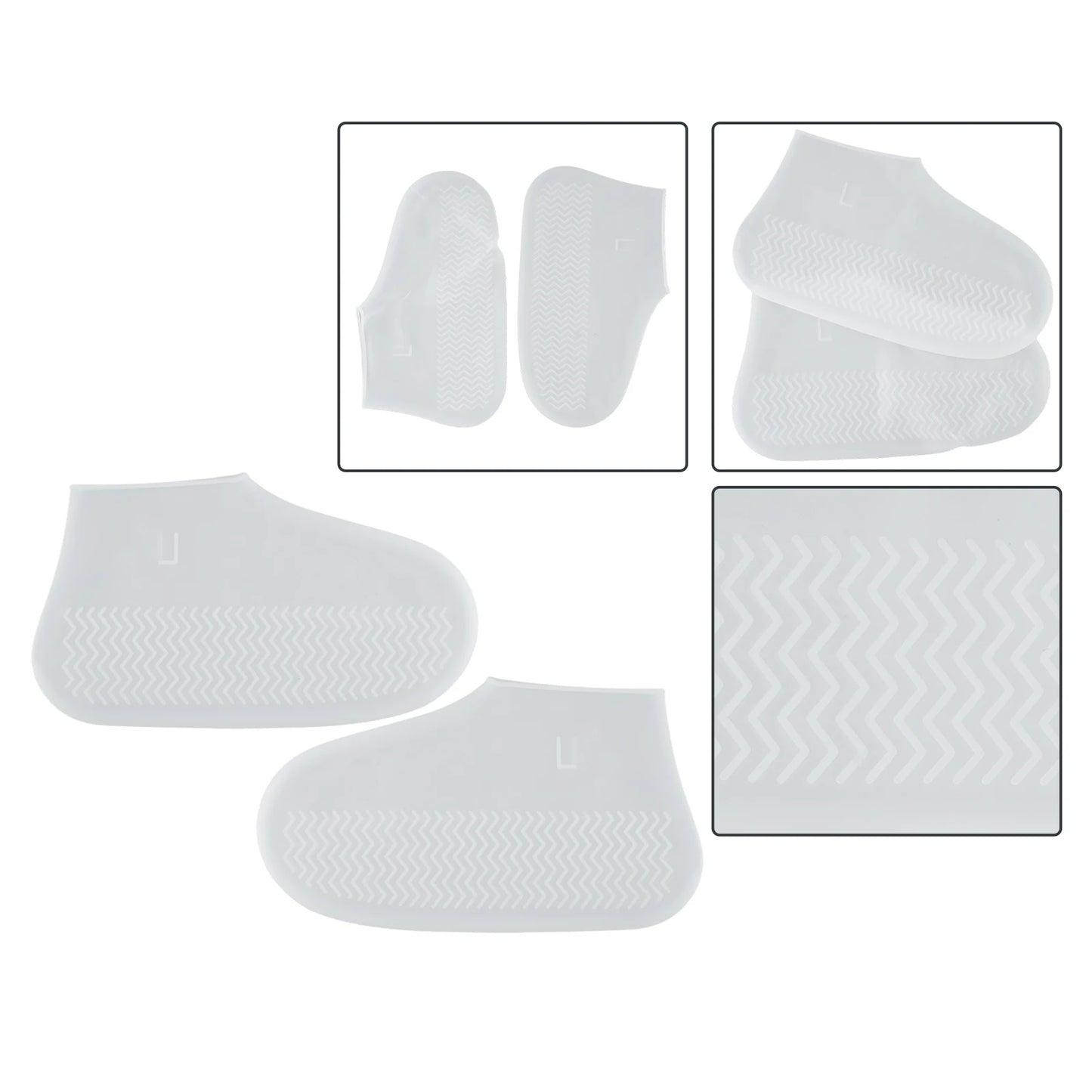 Waterproof Silicone Shoe Covers – Non Slip Reusable Overshoes for Rainy Days, Boot Protectors in S/M/L