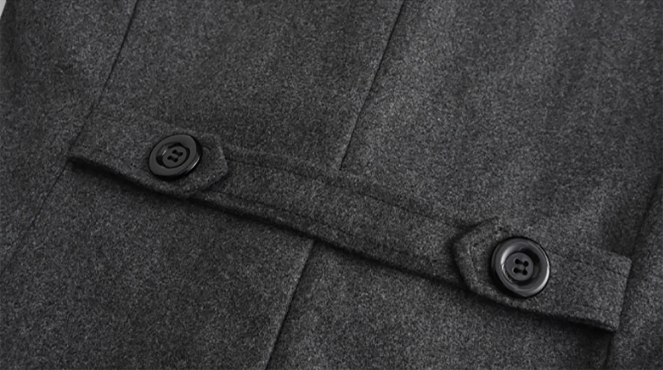 Men's Autumn & Winter Double-Breasted Casual Top Coat – Fashionable Mid-Length Coat for Men