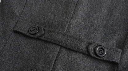 Men's Autumn & Winter Double-Breasted Casual Top Coat – Fashionable Mid-Length Coat for Men