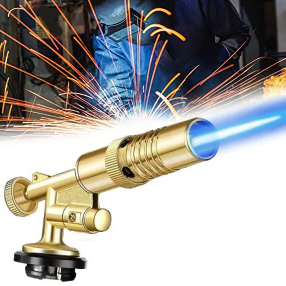 Portable Gas Welding Torch – Gold & Copper High-Temperature Flame Burner for BBQ, Welding & Cooking