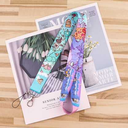 Cartoon Cat Lanyard Keychain – Multifunctional ID Card Badge Holder, Camera USB, Phone Neck Strap Accessories