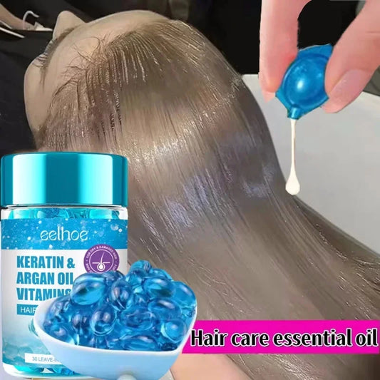 Magic Hair Vitamin Capsules with Keratin Oil – Fast Restore for Soft, Smooth, Shiny Hair & Deep Moisturizing Frizzy Scalp Care