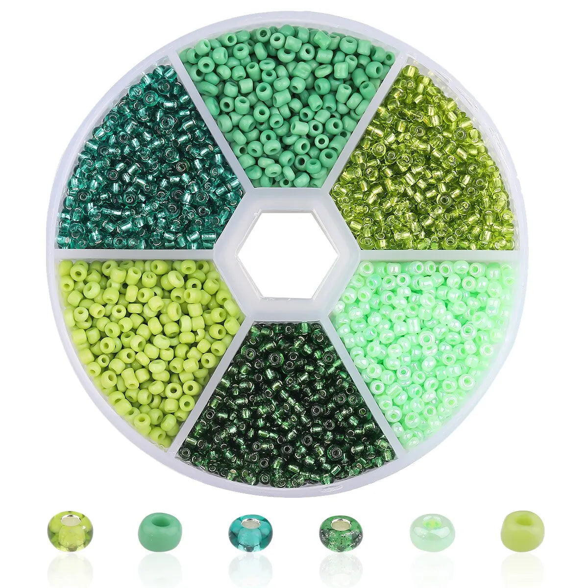 3900Pcs Glass Rice Beads Set - 6 Grid Box DIY Bracelet Necklace Jewelry Making Accessories