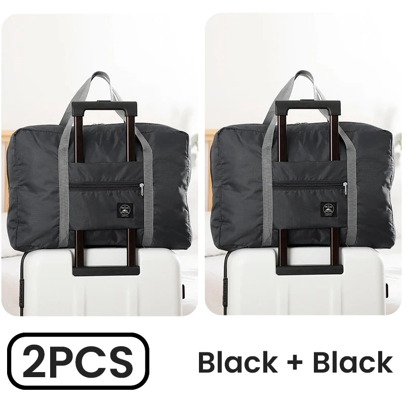 2-Pack Foldable Travel Duffel Bags – Airlines Carry-On, Weekender & Gym Tote for Men and Women