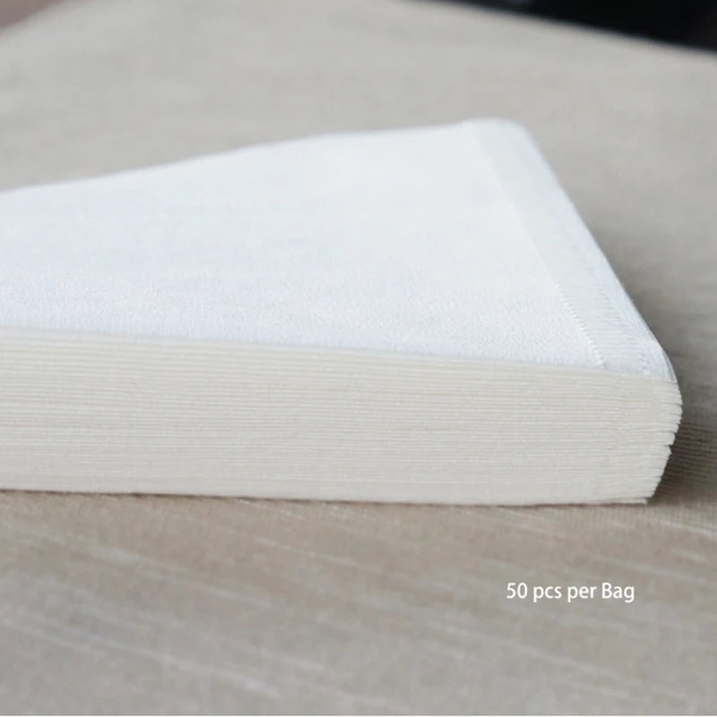 TIMEMORE Coffee Pot Filter Paper - 50pcs Hand Drip V-Shaped Filters for American Coffee Machines