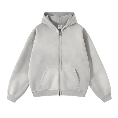 Batik Fleece Zipper Hoodie – Warm Ethnic Style Zip-Up Sweatshirt