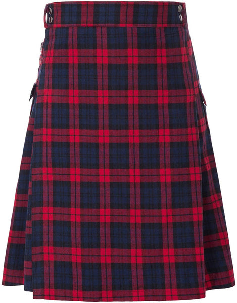 Men's Tartan Kilt Skirt – Traditional Highland Utility Kilt with Pockets, Gothic Punk Vintage Style