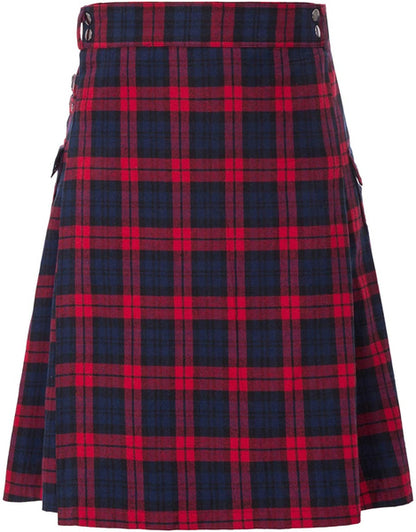 Men's Tartan Kilt Skirt – Traditional Highland Utility Kilt with Pockets, Gothic Punk Vintage Style