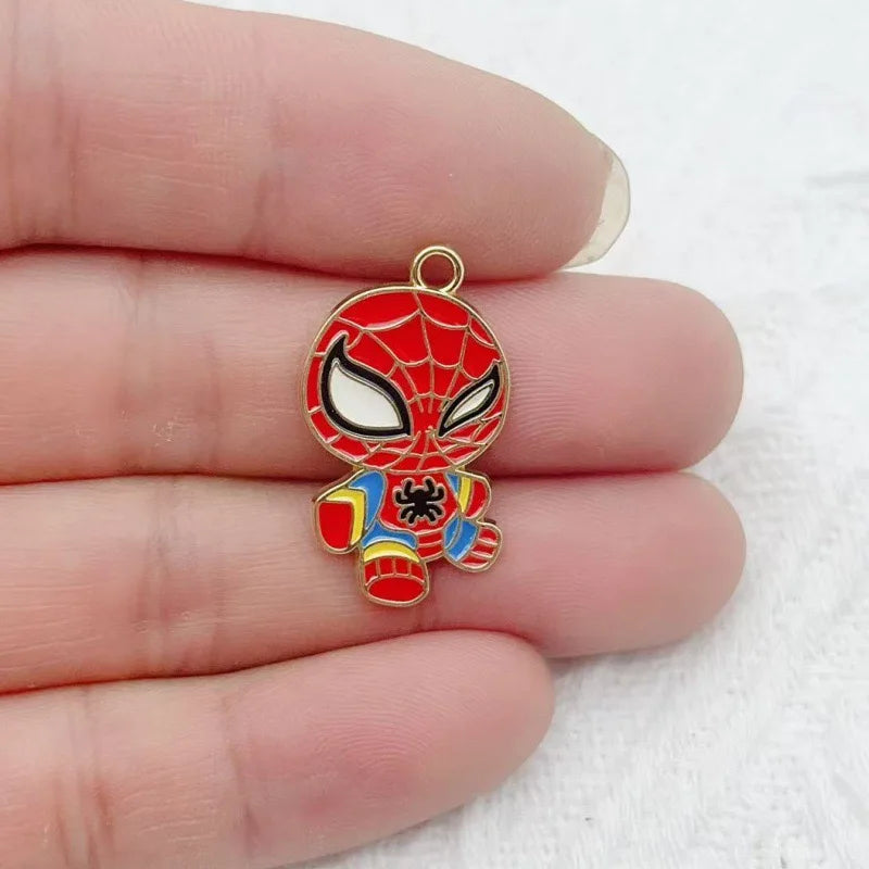 10-Piece Cartoon Alloy Pendant Set - Oil Drop Charms for DIY Earrings, Jewelry Making, and Keychain Accessories