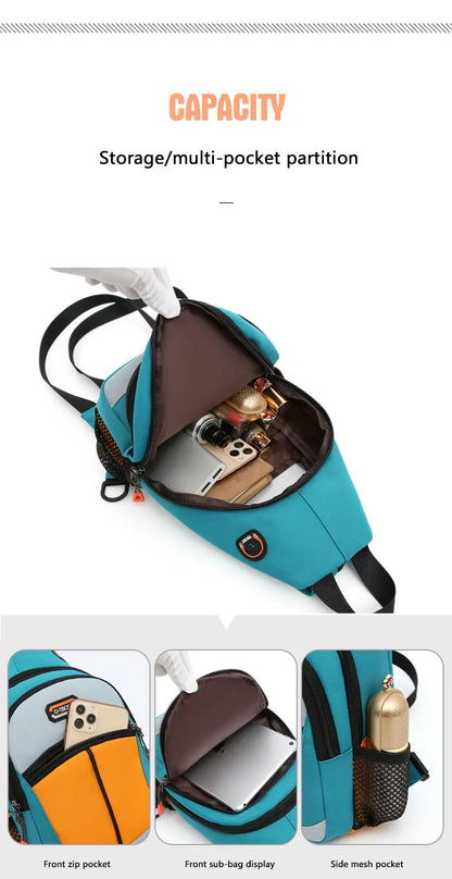 Unisex Chest Bag – Multifunctional Crossbody Backpack for One or Two Shoulder Wear