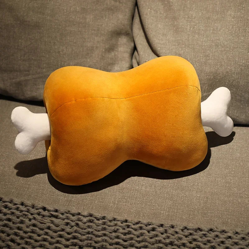 New Dual-Use Meat & Bone Plush Pillow – Soft Handwarmer Stuffed Pillow, High-Quality Home Decor