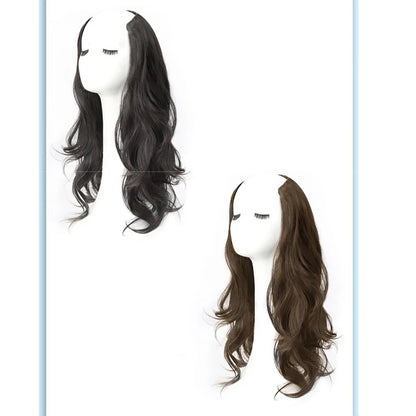Synthetic Long Curly V-Shaped Wig – Seamless, Voluminous Hair Extension for Women