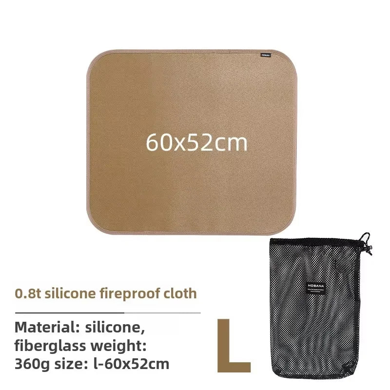 Outdoor Camping Fireproof Mat – Flame Retardant Picnic, Barbecue & Insulation Blanket, High-Temperature Fiberglass Mat