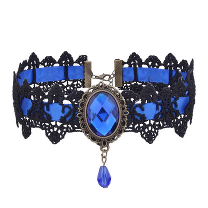 10-Style Bohemian Lace Necklaces for Women – Gothic Punk Choker Jewelry, Red, Blue & Black, Fashion Gift