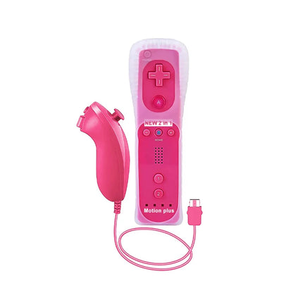 Wii Remote and Nunchuck Controller Set with Motion Plus – Gamepad for Nintendo Wii Console