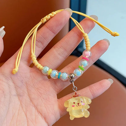 Cute KT Cat Kumi Adjustable Woven Rope Charm - Cartoon Character Accessory for Gifts, Festivals, Parties & Travel