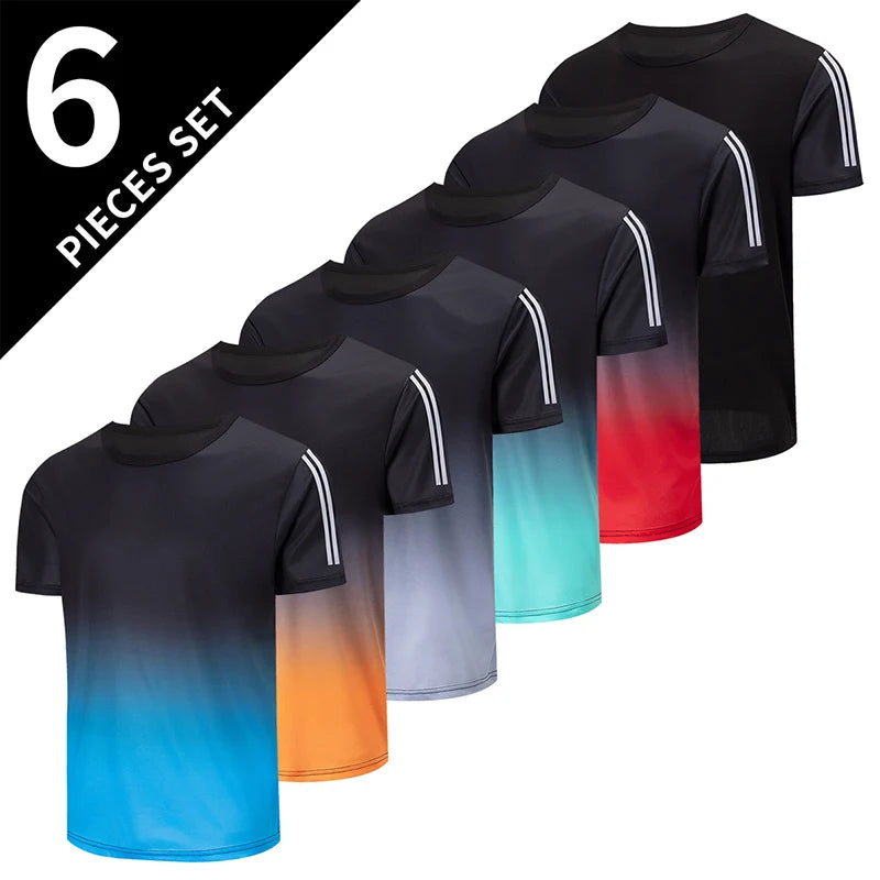 Men’s Summer Quick Dry T-Shirt - Solid Color Short Sleeve Sports Shirt for Running & Casual Wear