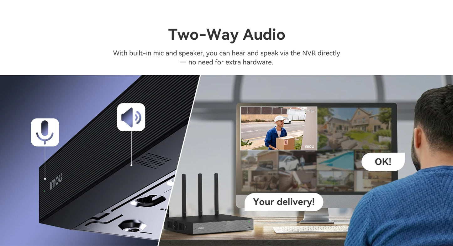 IMOU 10/18CH Wireless NVR – Dual-Band 2.4/5GHz Wi-Fi Network Security System, Metal Shell