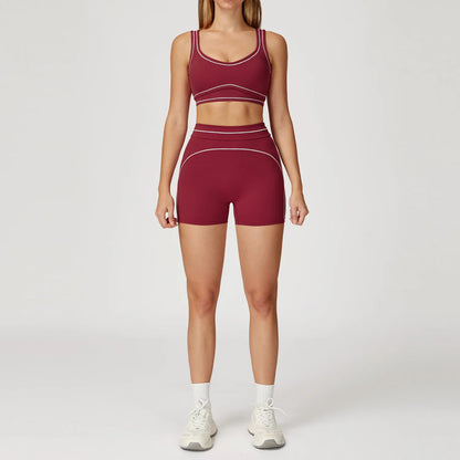 Women’s 2-Piece Fitness Yoga Set, Gym Running Tracksuit, Push-Up Sportswear Leggings, Athletic Workout Outfit