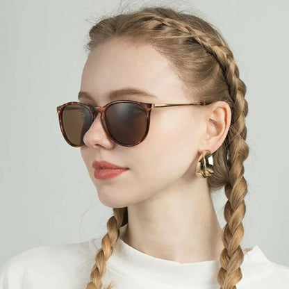 Metal Frame Vintage Round Sunglasses — Reflective UV Protection Shades for Men & Women