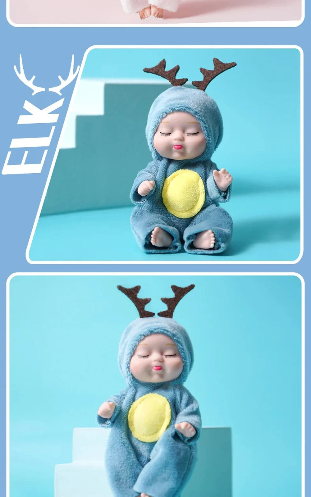 6-Piece Reborn Doll Kit – Mini Princess Sleeping Baby Dolls with Clothes & Accessories, Birthday Gift for Kids