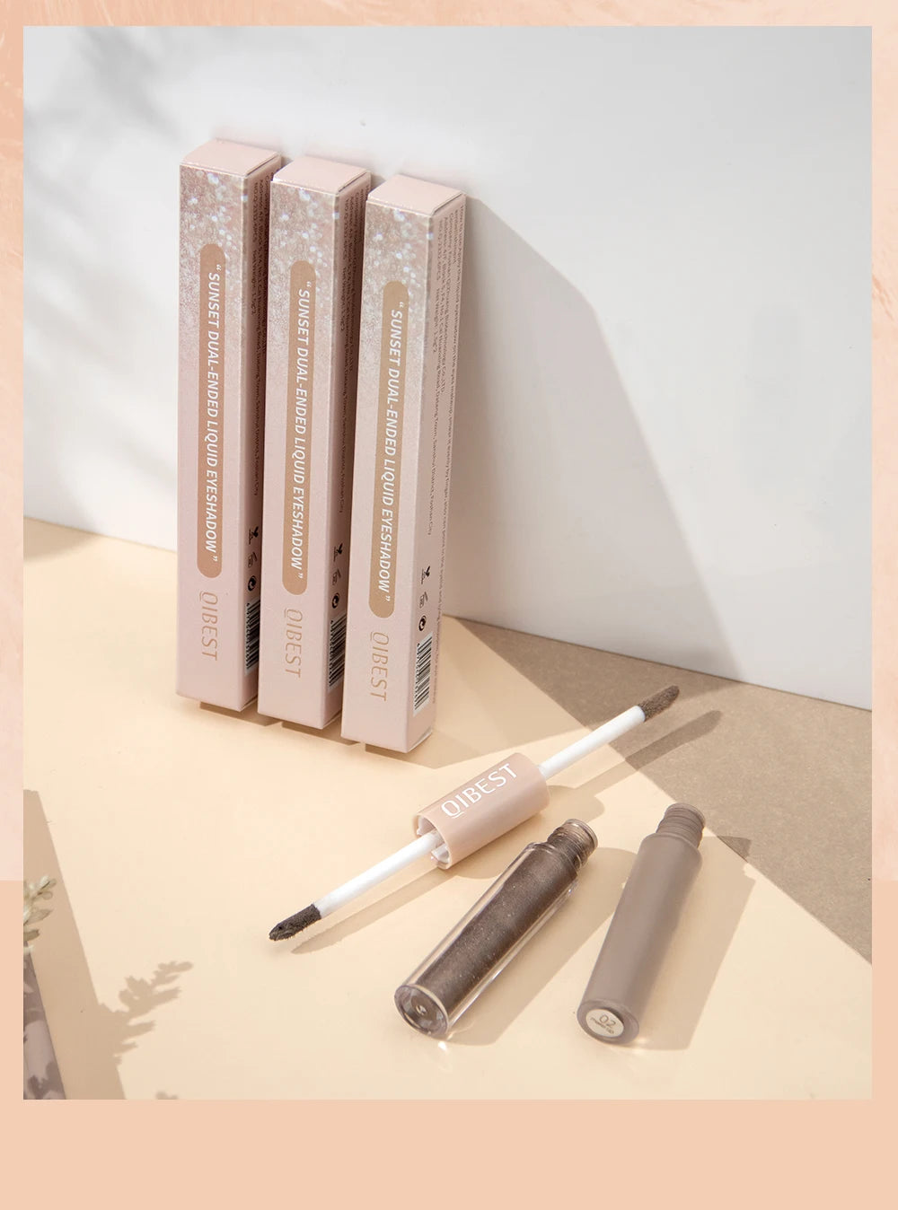 QIBEST Double-Head Glitter Liquid Eyeshadow – Contour Blush, Shimmer & Matte Pigment for Natural Cheek & Eye Makeup