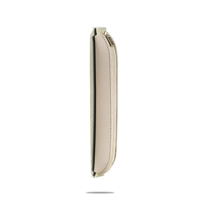 PU Leather Pencil Bag - Portable Multi-Function Storage Pouch with Elastic Band & Pen Clip for Office, Laptop & Notebook