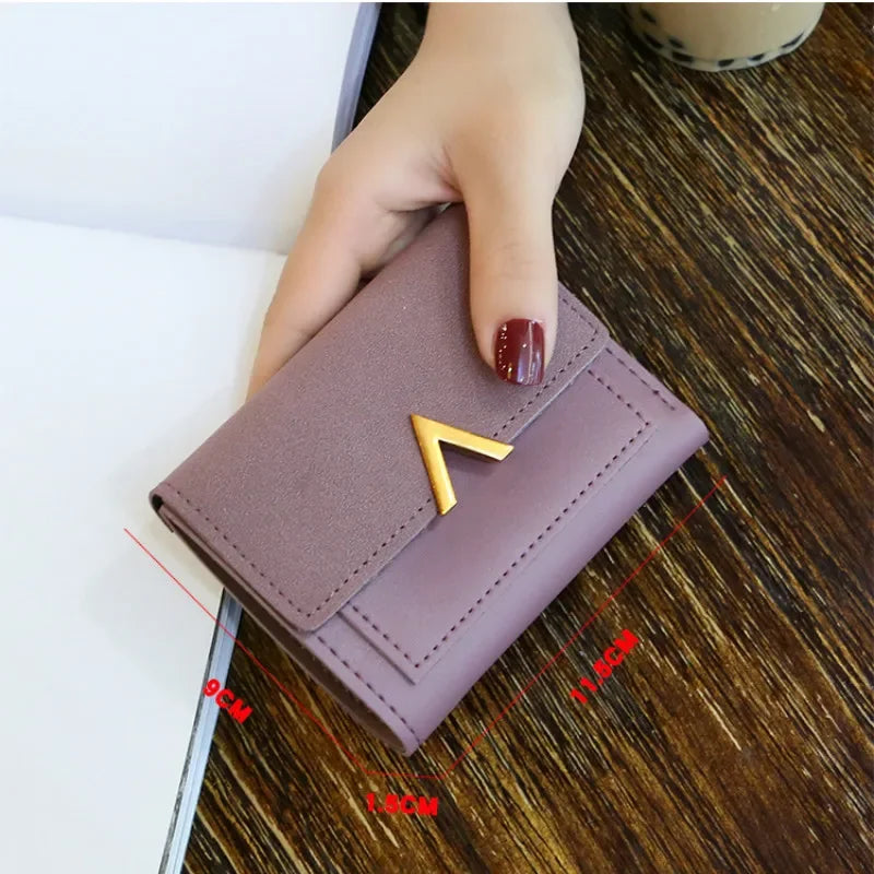 Luxury Mini Leather Wallet for Women – Small Short Fashion Purse with Credit Card Holder