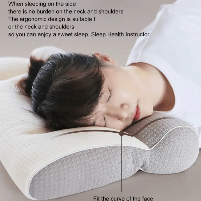 Anti-Traction Sleep Neck Care Pillow – Zoning Design, Washable Adult Pillow Core, Knitted Low Pillow for Home & Hotel