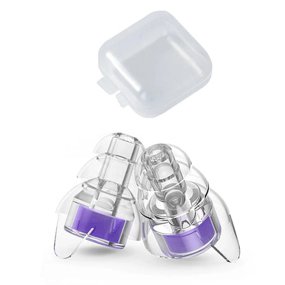 High-Fidelity Silicone Earplugs with Storage Case - Reusable Noise-Reducing Ear Plugs for Concerts, Musicians, Motorcycles, and Sound Sensitivity