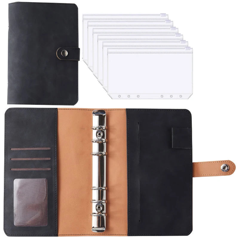 2024 A6 PU Leather Budget Binder Set – Cash Envelopes System with Binder Pockets for Money, Budget Saving & Bill Organizer
