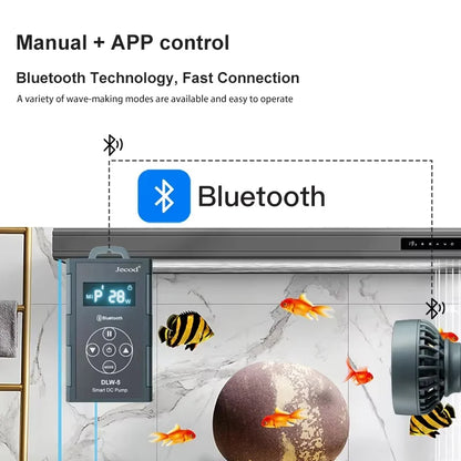 Jebao Jecod DLW Series Bluetooth Aquarium Wave Pump – 2024 Smart Mute DC Water Pump for Saltwater Fish Tanks