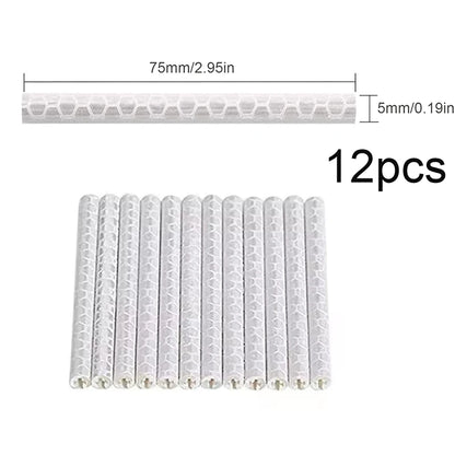 12-72pcs Bicycle Spoke Reflective Stickers - Colorful Wheel Safety Reflector Kit for DIY Bike Visibility & Protection