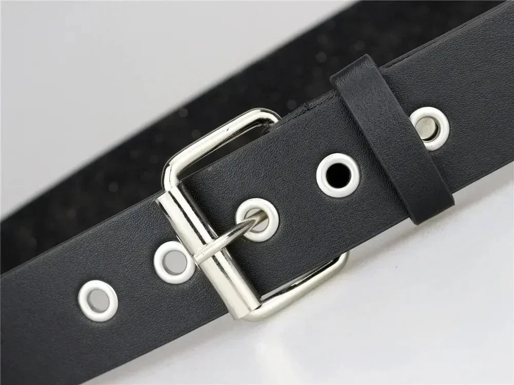 2024 Square Bead Rivet Belt – Punk Metal Pyramid Hardware Belt for Men and Women, Y2K Designer Jeans Belt