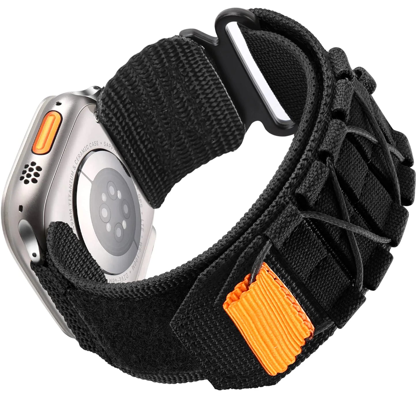 Tactical Nylon Strap for Apple Watch – Alpine Trail Loop Band for 40-49mm Series Ultra2, 11, 7-9, SE