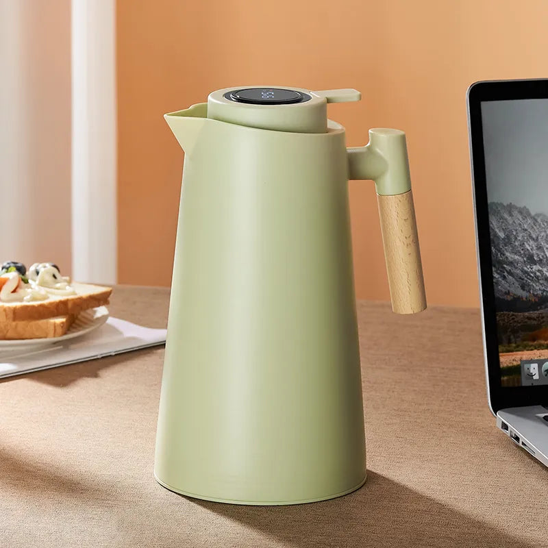 Large Capacity Insulation Kettle with Temperature Display - Household Thermos Bottle for Leakproof Insulation, One Key Temperature Display, and More