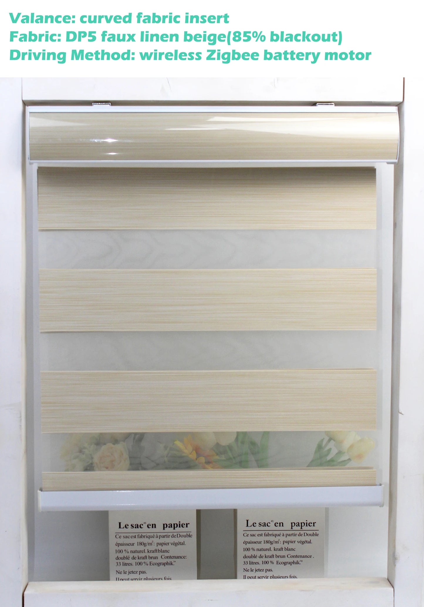 Decopedia Custom Made Zebra Blinds – Motorized Roller Blackout Day & Night Window Blinds for Sliding Doors