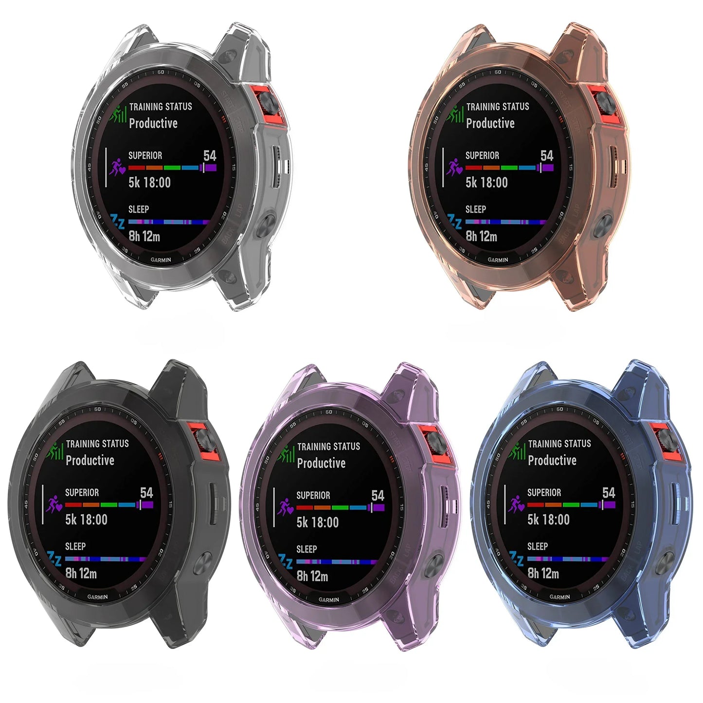 Transparent TPU Protective Case for Garmin Fenix 5/6/7 Series – Soft Slim Watch Cover