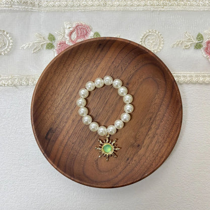 17cm Labubu Macaron Sitting Party Ornament — DIY Cute Plush Pendant with Pearl Necklace & Alloy Chain Accessory