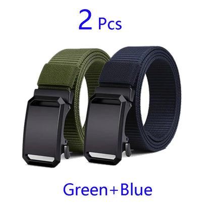 Newest Automatic Buckle Canvas Belt – Tactical Waist Belt for Men, Durable Casual Outdoor, Hunting, Golf & Adventure Training Pants