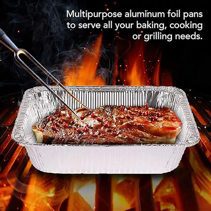50pcs Disposable Aluminum Foil Pans – Various Sizes for Cooking, Baking, Heating, Storing & Food Prep