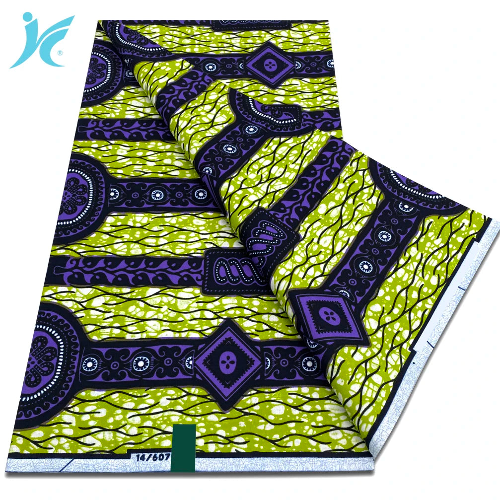 Classic African Wax Fabric - 100% Cotton Soft Ankara Pagne for Women's Dresses