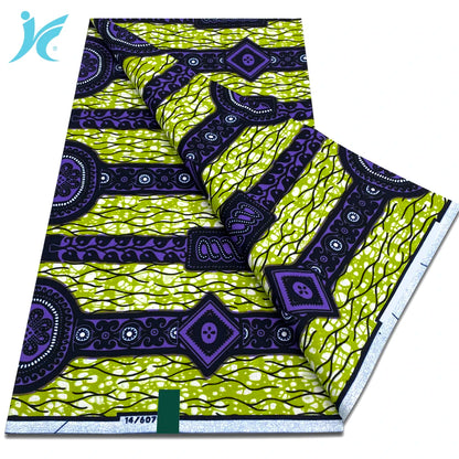 Classic African Wax Fabric - 100% Cotton Soft Ankara Pagne for Women's Dresses