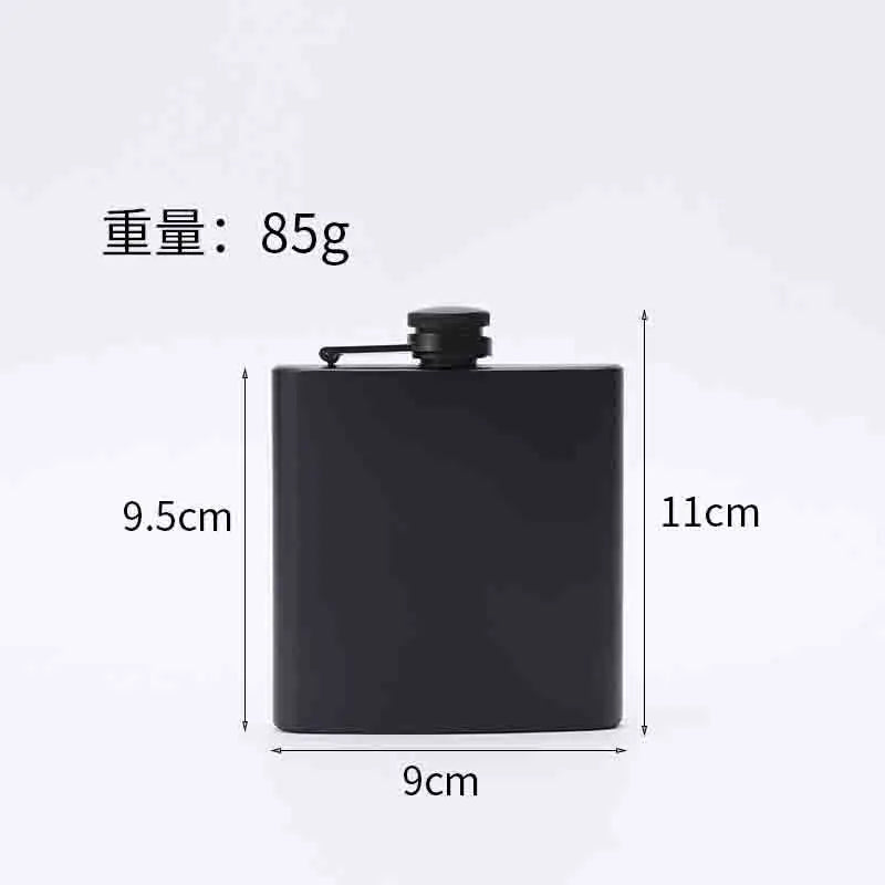 304 SS Portable Hip Flask – Black Whiskey, Vodka, Wine Bottle (6-12oz), Outdoor Bar Party Drinking Utensil
