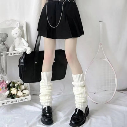 Y2K Knitted Leg Warmers - Harajuku Style Winter Knit Leg Covers for Streetwear & Party Outfits