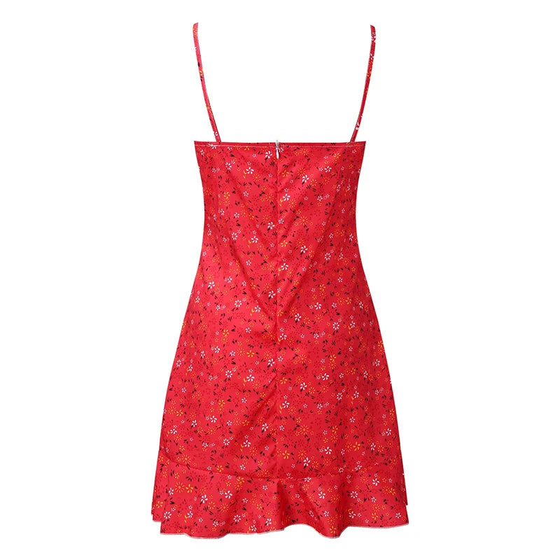 Women’s Sexy Casual Home Floral Camisole Dress - Comfortable Summer Skirt