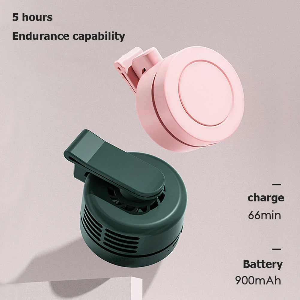 Portable Rechargeable Waist Fan – Wearable Mini Clip Belt Fan with 3 Speeds for Outdoor Work, Travel, Farming & Fishing