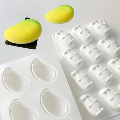 3D Mango Design Silicone Mousse & Cake Mold – French Fruit Dessert Bakeware, Chocolate Baking Tool